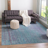 Unique Loom Austin Muse Machine Made Abstract Rug Light Blue, Blue/Ivory/Light Blue/Light Salmon/Navy Blue/Olive/Puce 8' 0" x 8' 0"