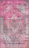 Unique Loom Timeless Peter Machine Made Abstract Rug Pink, Black/Ivory/Light Brown 5' 1" x 8' 0"