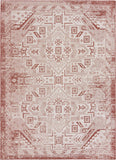 Unique Loom Outdoor Aztec Coba Machine Made Border Rug Rust Red, Ivory 7' 10" x 11' 0"