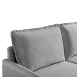 IDEAZ Velvet Upholstered Loveseat Grey 1235LSL