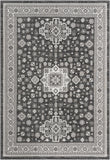 Unique Loom Outdoor Aztec Chalca Machine Made Border Rug Charcoal Gray, Ivory 10' 0" x 14' 1"