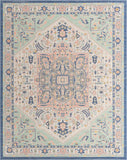 Unique Loom Whitney Milano Machine Made Medallion Rug Multi, Blue/Ivory/Light Green/Pink/Gold 7' 10" x 10' 0"