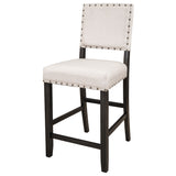Rustic Wooden Counter Height Upholstered Dining Chair