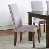 Hearth and Haven Upholstered Dining Chair with Copper Nails, Set of 2