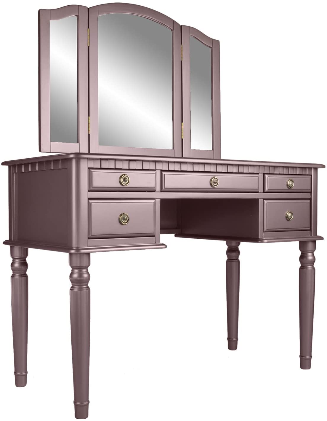 rose gold dressing table stool Pink Teddy Fleece Dressing Table Stool with Gold Iron Legs, 43cm W x 40cm D  x