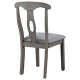 Hearth and Haven Rustic Wood Padded Dining Chairs, Set of 4, Grey