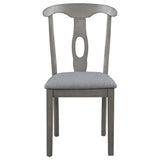 Hearth and Haven Rustic Wood Padded Dining Chairs, Set of 4, Grey