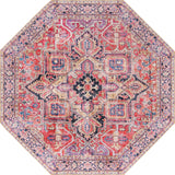 Unique Loom Timeless Simon Machine Made Abstract Rug Red, Beige/Blue/Brown/Green/Violet/Navy Blue 7' 7" x 7' 7"