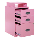 OSP Home Furnishings Metal File Cabinet Pink