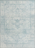 Unique Loom Timeless Peter Machine Made Abstract Rug Ivory, Teal 7' 7" x 10' 6"