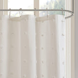 Brooklyn Casual 100% Cotton Jacquard Pom Pom Shower Curtain