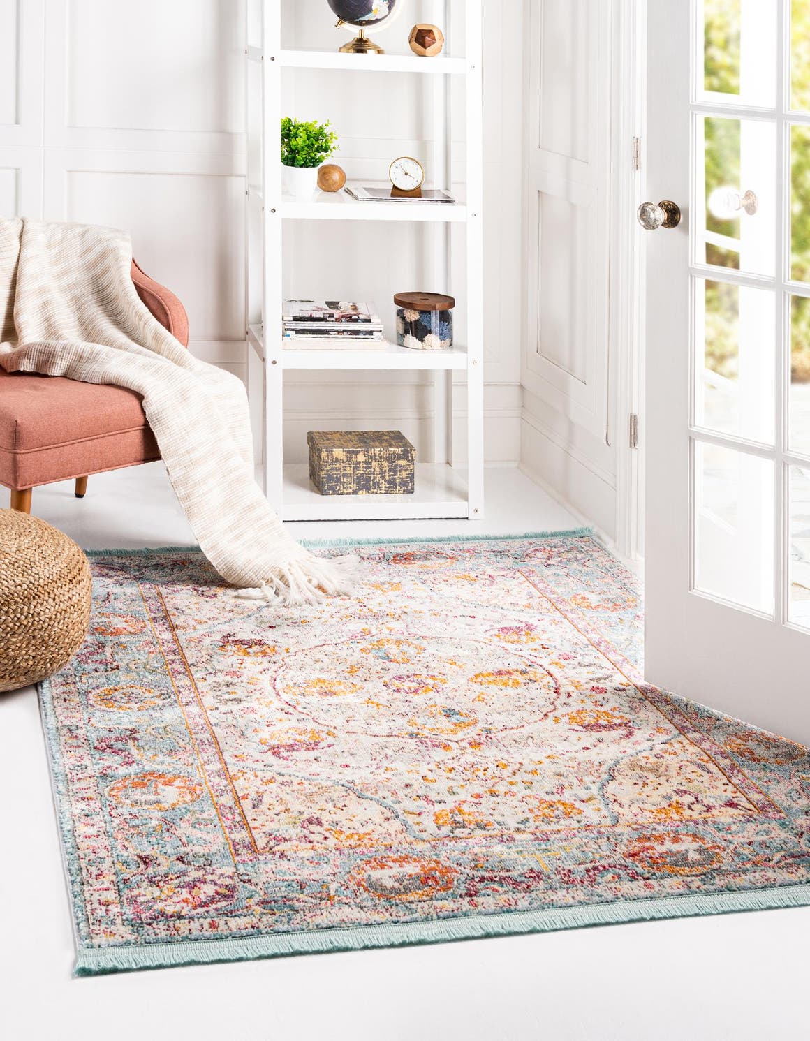 Light Baracoa Rug – 5' x 5' Square, Stylish Modern Design in Soothing