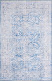 Unique Loom Timeless Thaddeus Machine Made Overdyed Rug Blue, Ivory/Gray 5' 1" x 8' 0"