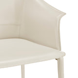 New Pacific Direct Callie Recycled Leather Dining Arm Chair Vanilla 25 x 22 x 30.5