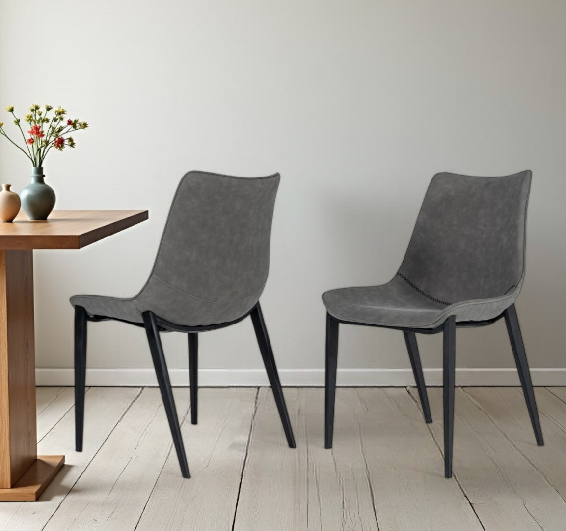Gray Faux leather Solid Chair