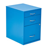 OSP Home Furnishings 22" Pencil, Box, File Cabinet Blue