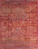Unique Loom Austin Muse Machine Made Abstract Rug Red, Ivory/Light Green/Olive/Puce/Red/Yellow/Pink/Burgundy 9' 0" x 12' 2"