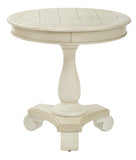 OSP Home Furnishings Avalon Round Accent table Antique Beige