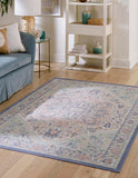 Unique Loom Whitney Milano Machine Made Medallion Rug Multi, Blue/Ivory/Light Green/Pink/Gold 9' 10" x 14' 1"