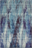 Unique Loom Jardin Lilly Machine Made Abstract Rug Blue, Blue/Gray/Navy Blue/Turquoise/Ivory 6' 1" x 9' 0"