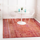 Unique Loom Austin Muse Machine Made Abstract Rug Red, Ivory/Light Green/Olive/Puce/Red/Yellow/Pink/Burgundy 8' 0" x 8' 0"