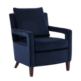 Questa Navy Blue Velvet Accent Arm Chair