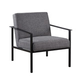 Comfort Pointe Milano Charcoal Stationary Metal Accent Chair  Charcoal fabric/Matte black finish