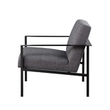 Comfort Pointe Milano Charcoal Stationary Metal Accent Chair  Charcoal fabric/Matte black finish