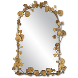 Vinna Arch Brass Leaves Mirror