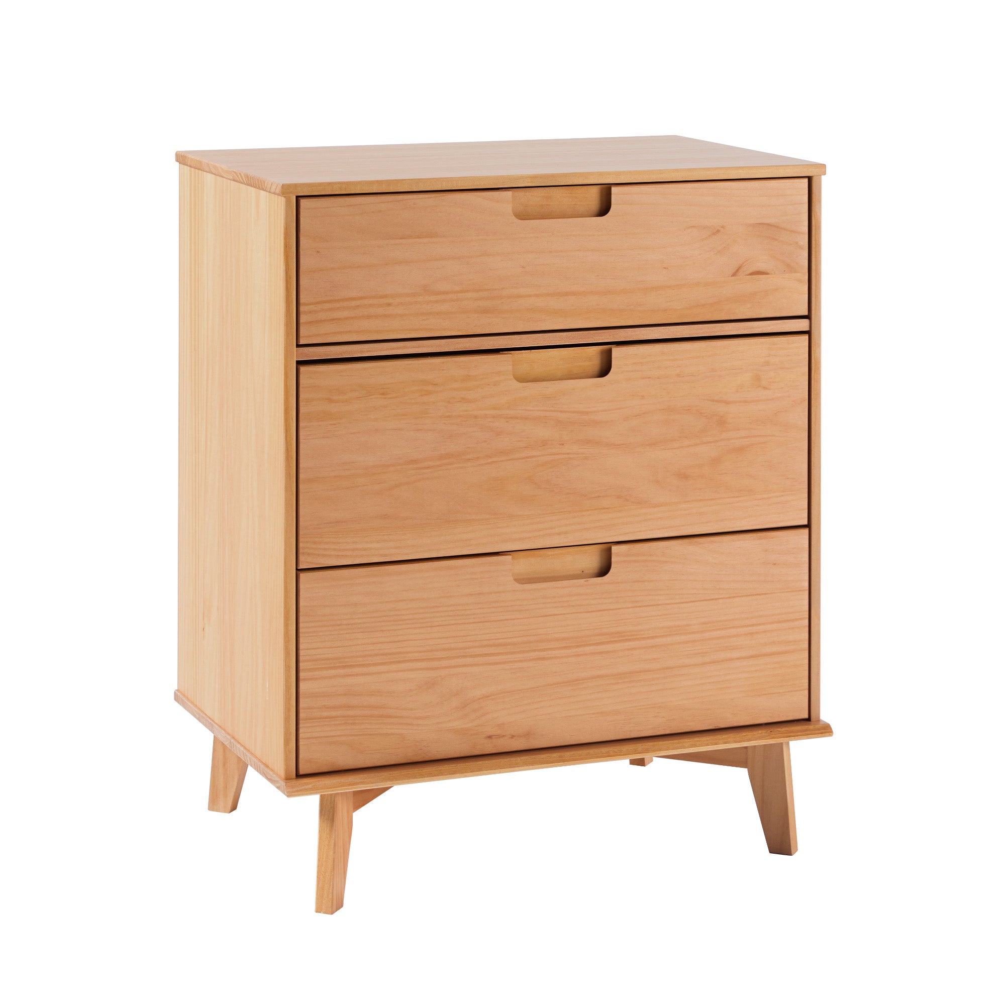 Sloane Mid Century Modern 3 Drawer Solid Wood Dresser - Natural Pine