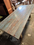 Lilys Approx. 118" Long Dining Table Reclaimed Teak Wood Vintage Blue 9197BL-L