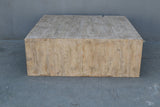 Lilys 48 Inches Waterfall Square Coffee Table Reclaimed Pinewood Whitewash 9203