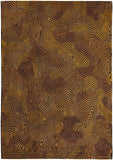 Louis de Pootere Meditation Coral 100% PET Poly Mechanically Woven Jacquard Flatweave Contemporary / Modern Rug Black Gold 4'7"