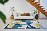 Louis de Pootere Gallery Shapes 100% PET Poly Mechanically Woven Jacquard Flatweave Abstract Rug Duck Song 7'10"