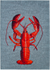 Pop Lobster 100% PET Poly Mechanically Woven Jacquard Flatweave Novelty / Seasonal Rug