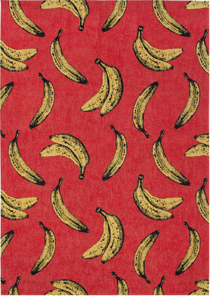 Louis de Pootere Pop Banana 100% PET Poly Mechanically Woven Jacquard Flatweave Novelty / Seasonal Rug Miami Red 7'10"