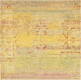 Unique Loom Austin Muse Machine Made Abstract Rug Yellow, Burgundy/Ivory/Light Green/Puce/Red/Yellow/Green 8' 0" x 8' 0"