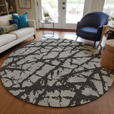 Addison Rugs Chantille ACN501 Machine Made Polyester Transitional Rug Black Polyester 8' x 8'