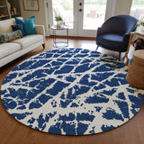 Addison Rugs Chantille ACN501 Machine Made Polyester Transitional Rug Navy Polyester 8' x 8'
