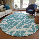 Addison Rugs Chantille ACN501 Machine Made Polyester Transitional Rug Teal Polyester 8' x 8'