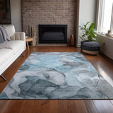 Addison Rugs Chantille ACN504 Machine Made Polyester Transitional Rug Teal Polyester 10' x 14'