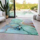 Addison Rugs Chantille ACN506 Machine Made Polyester Transitional Rug Teal Polyester 10' x 14'