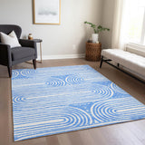 Addison Rugs Chantille ACN540 Machine Made Polyester Contemporary Rug Blue Polyester 10' x 14'