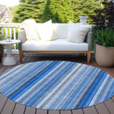 Addison Rugs Chantille ACN543 Machine Made Polyester Transitional Rug Blue Polyester 8' x 8'