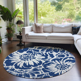 Addison Rugs Chantille ACN551 Machine Made Polyester Transitional Rug Navy Polyester 8' x 8'