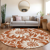 Addison Rugs Chantille ACN551 Machine Made Polyester Transitional Rug Paprika Polyester 8' x 8'