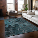 Addison Rugs Chantille ACN555 Machine Made Polyester Transitional Rug Teal Polyester 10' x 14'