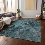 Addison Rugs Chantille ACN555 Machine Made Polyester Transitional Rug Teal Polyester 10' x 14'