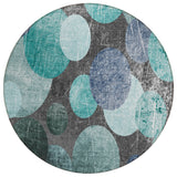 Addison Rugs Chantille ACN556 Machine Made Polyester Transitional Rug Teal Polyester 8' x 8'
