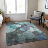 Addison Rugs Chantille ACN556 Machine Made Polyester Transitional Rug Teal Polyester 10' x 14'